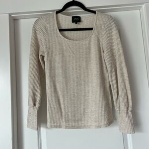 Anthropologie W5 Rib Knit Balloon Sleeve Top Size S